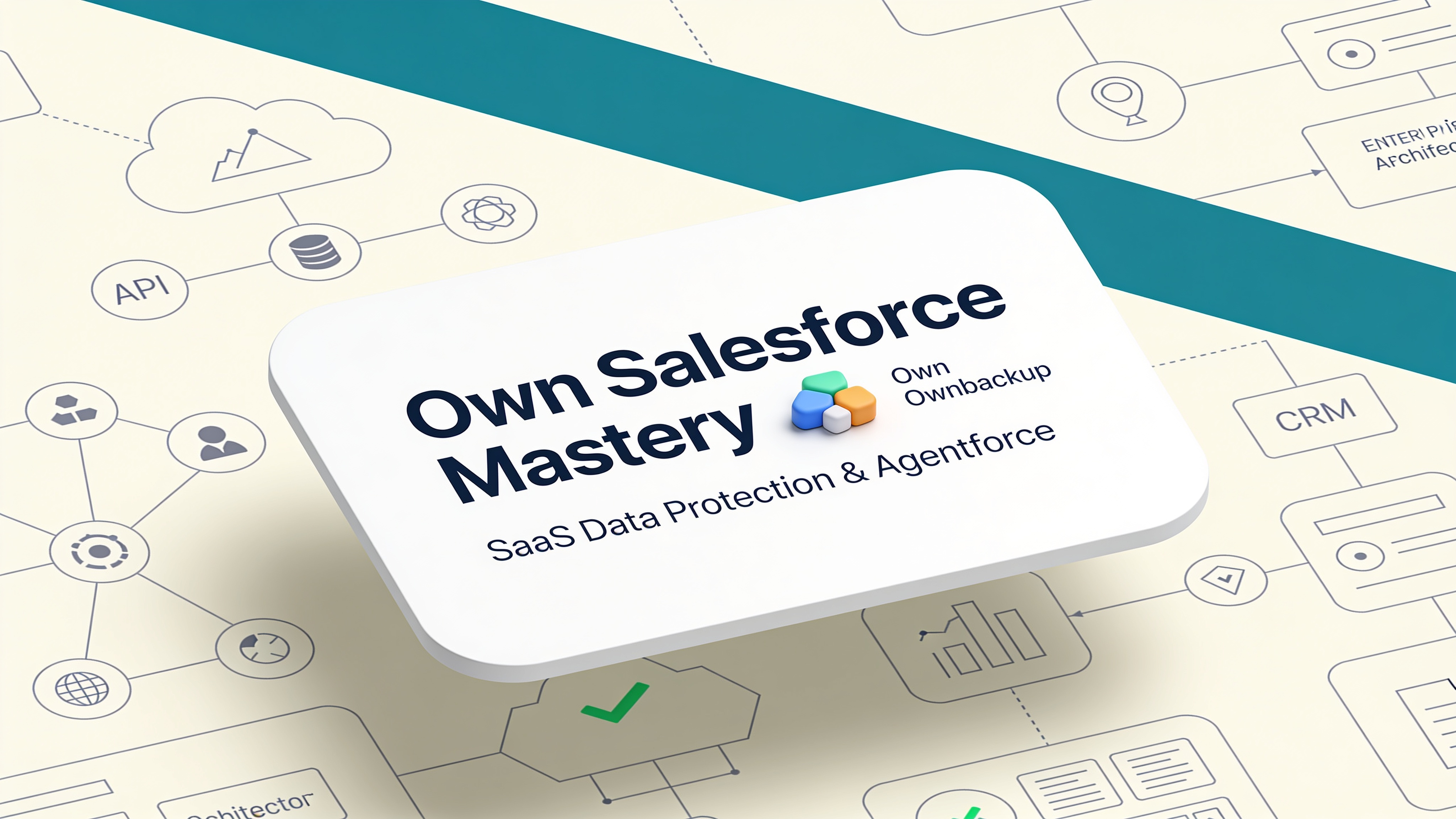 Own Salesforce Mastery course marketing artwork for SaaS Data Protection & Agentforce.